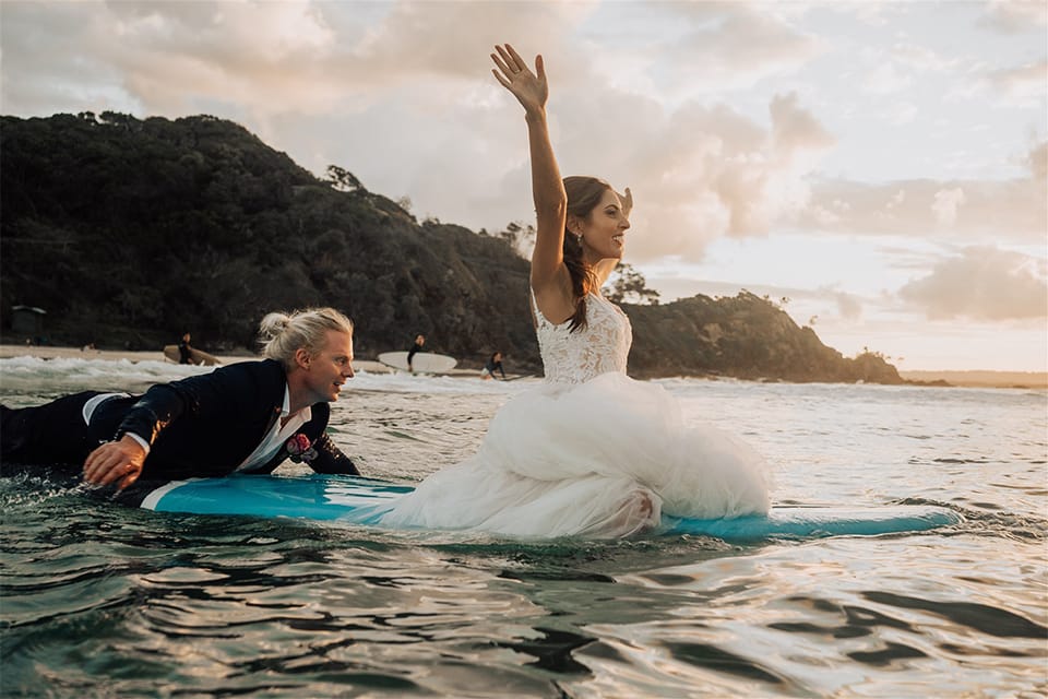 Byron Bay Surf Wedding on Wategos Beach
