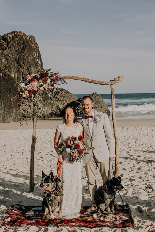 Gold Coast Beach Elopement Puppy
