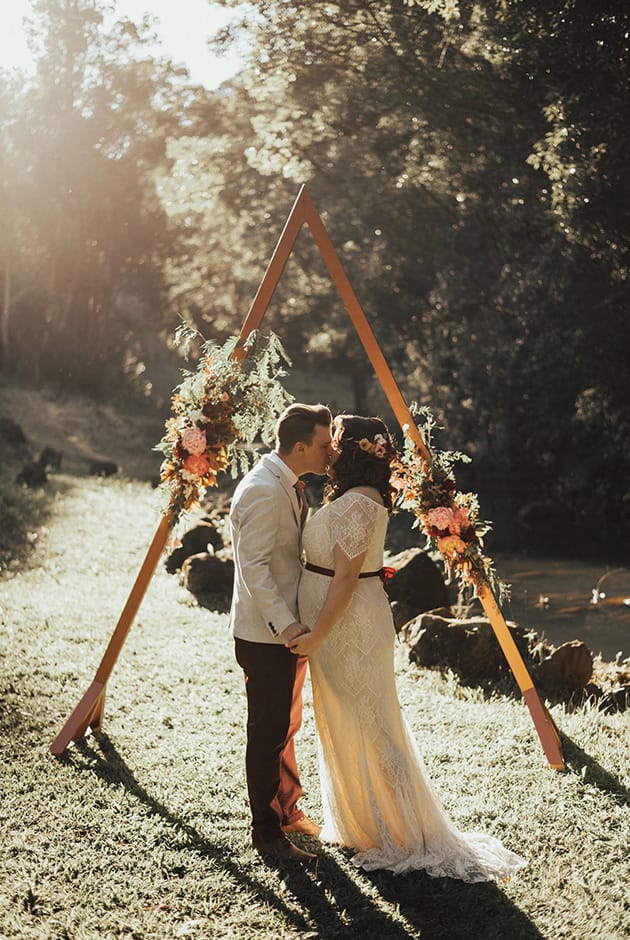 Hitched In Paradise - Byron Bay Elopement - Copper Triangle Arbor