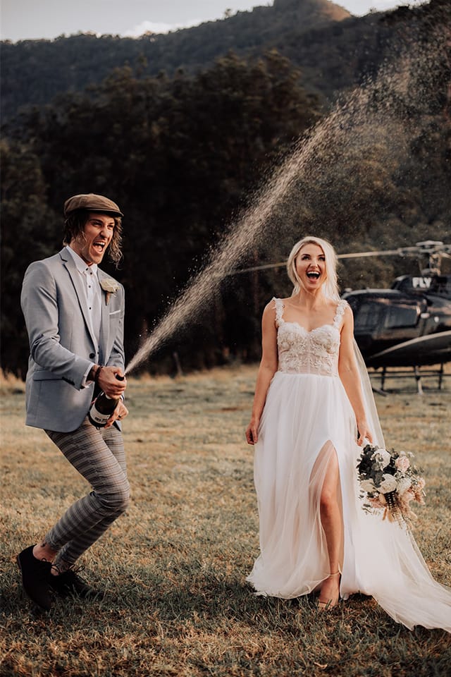 Tweed Coast Helicopter Weddings - Midginbil Hill - Byron Bay Heli elopements