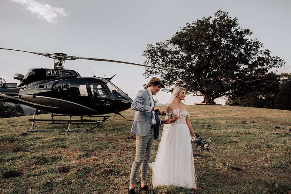 Byron Bay Helicopter Elopement - Hitched In Paradise - Tweed Coast adventure weddings
